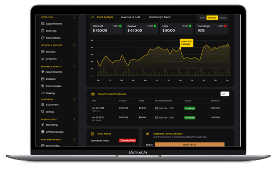 RepairCoin Dashboard on MacBook